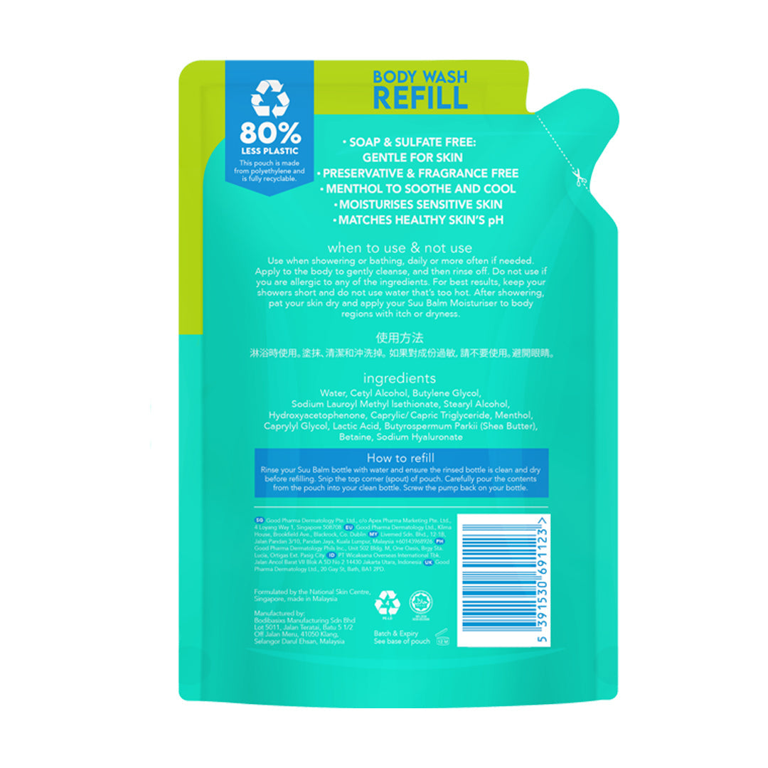 Suu Balm® Dual Cooling and Moisturising Cream Body Wash Kemasan Refill