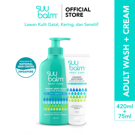Suu Balm® Cleanse and Moisturise Bundle (Cream 75ml + Wash 420ml)