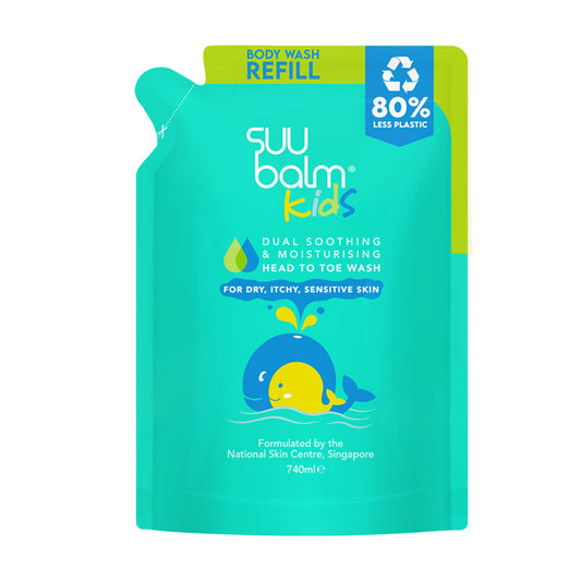 Suu Balm® Kids Dual Soothing and Moisturising Head-to-Toe Wash Kemasan Refill