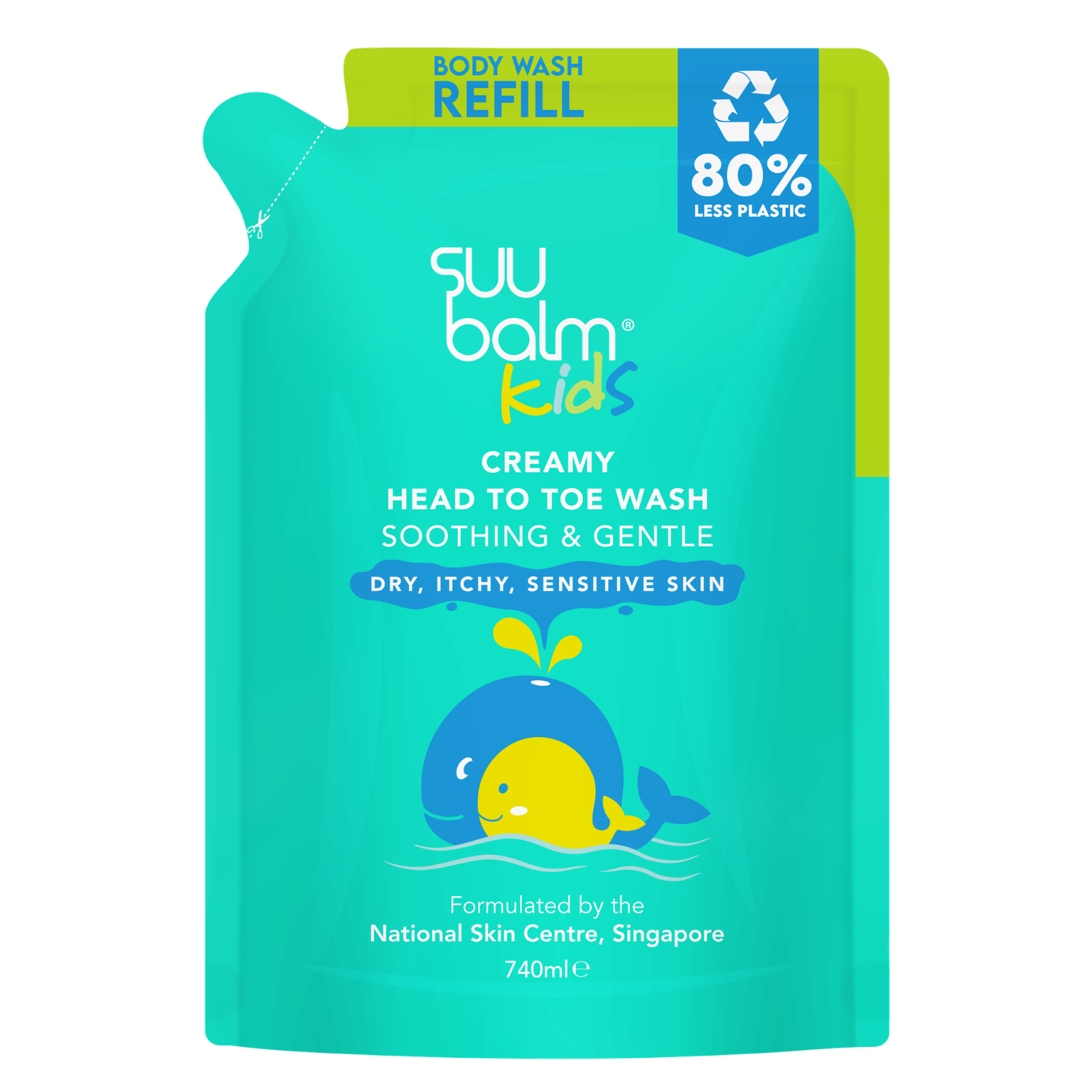 Suu Balm® Kids Creamy Head to Toe Wash Soothing & Gentle Kemasan Refill