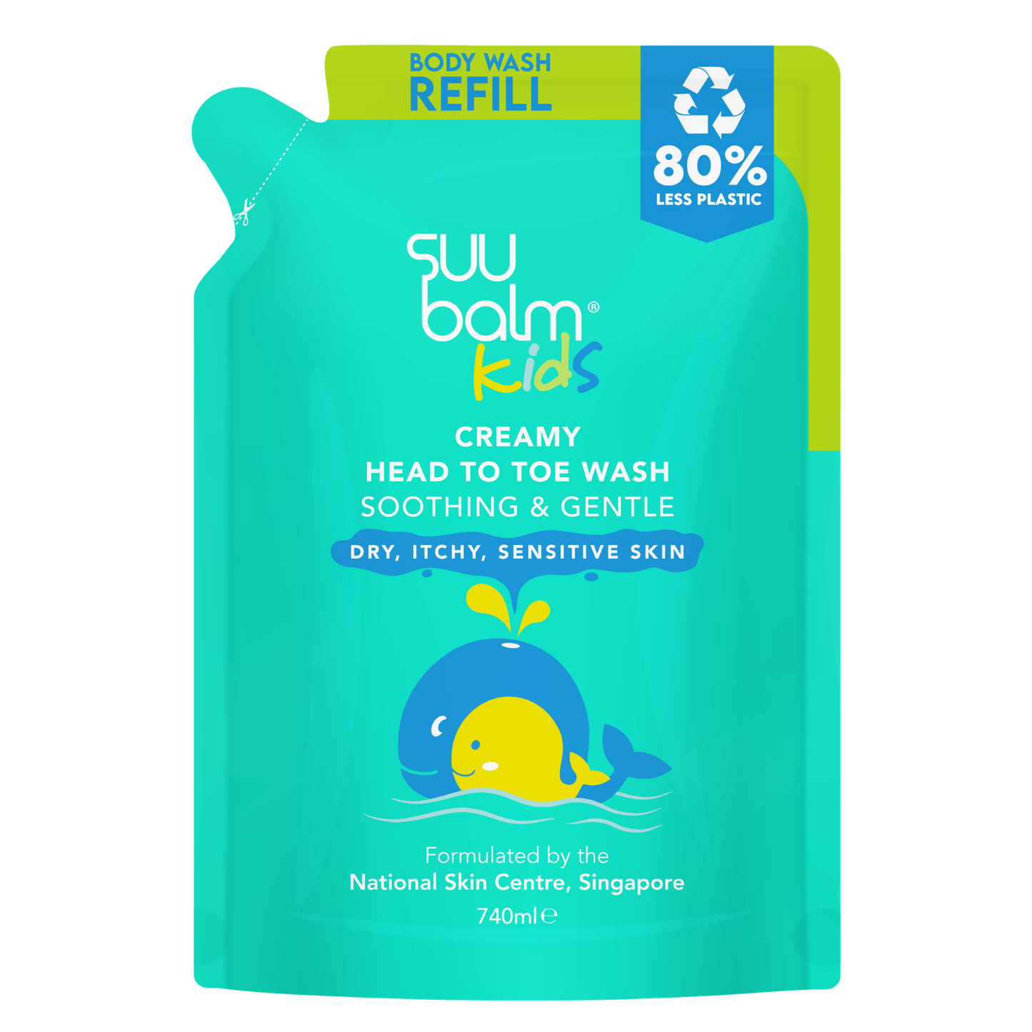 Suu Balm® Kids Creamy Head to Toe Wash Soothing & Gentle Kemasan Refill