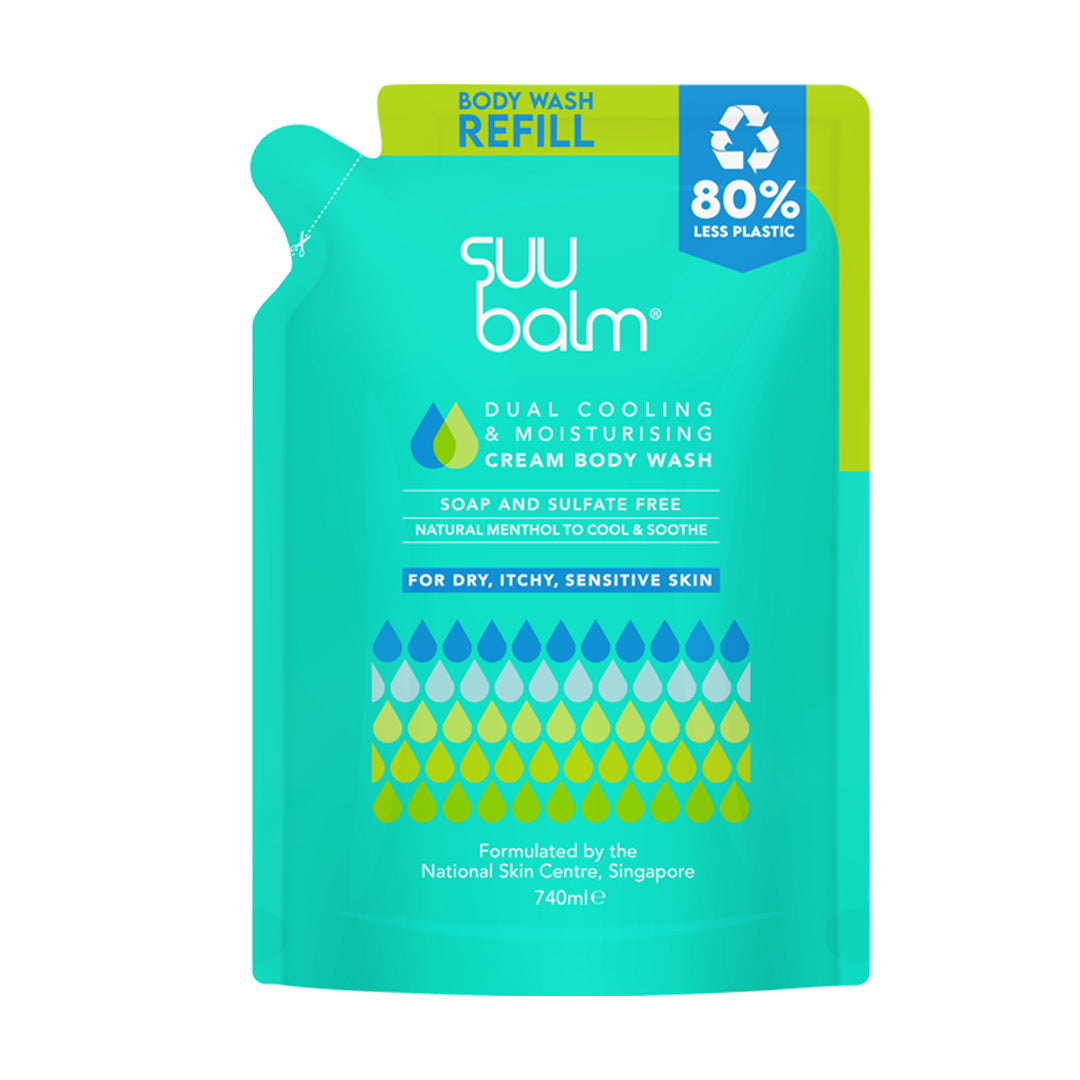 Suu Balm® Dual Cooling and Moisturising Cream Body Wash Kemasan Refill