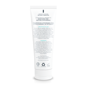 Skincare product tube with text on a white background
