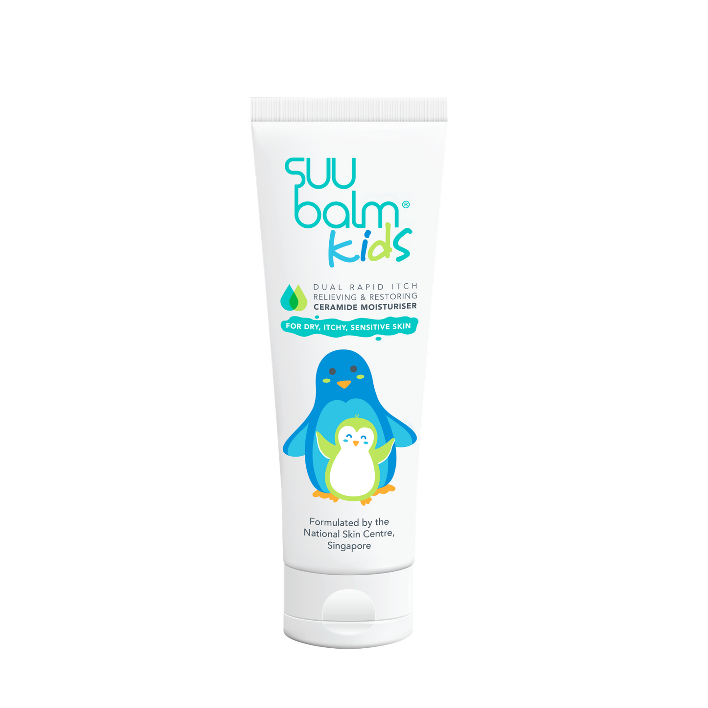 Suu Balm® Kids Dual Rapid Itch Relieving and Restoring Ceramide Moisturiser 75ml - Tube Front