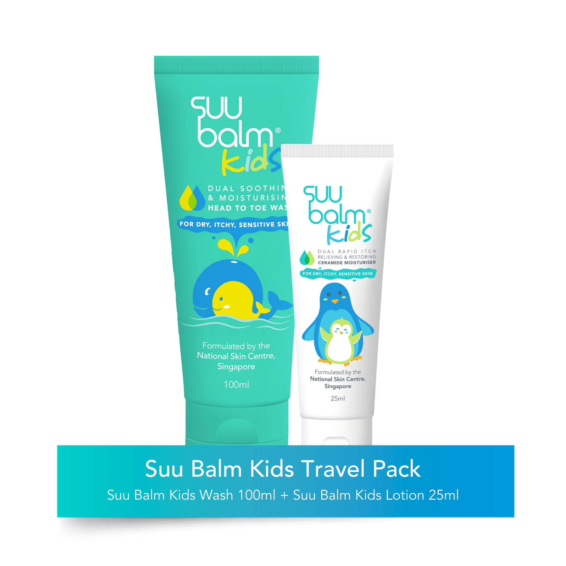 Suu Balm® Kids Cleanse and Moisturise Bundle (Cream 25ml + Wash 100ml)