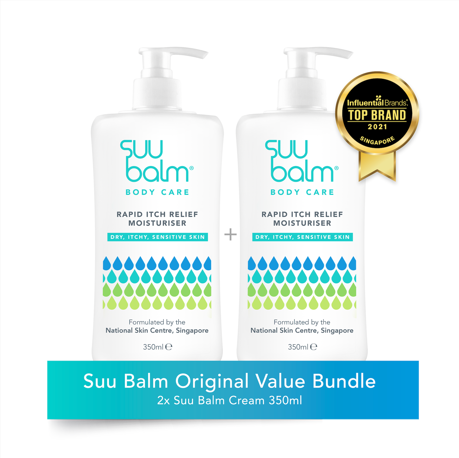 [Save 20%] Suu Balm® Rapid Itch Relief Moisturiser Value Bundle (2x 350ml) - Product Image