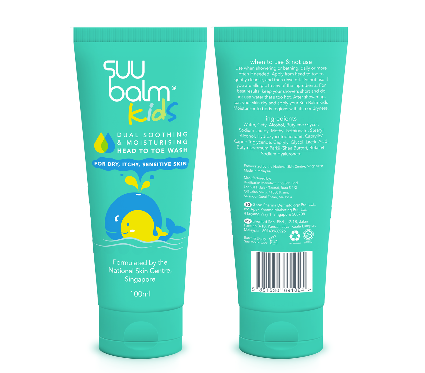 Suu Balm® Kids Dual Soothing and Moisturising Head-to-Toe Wash